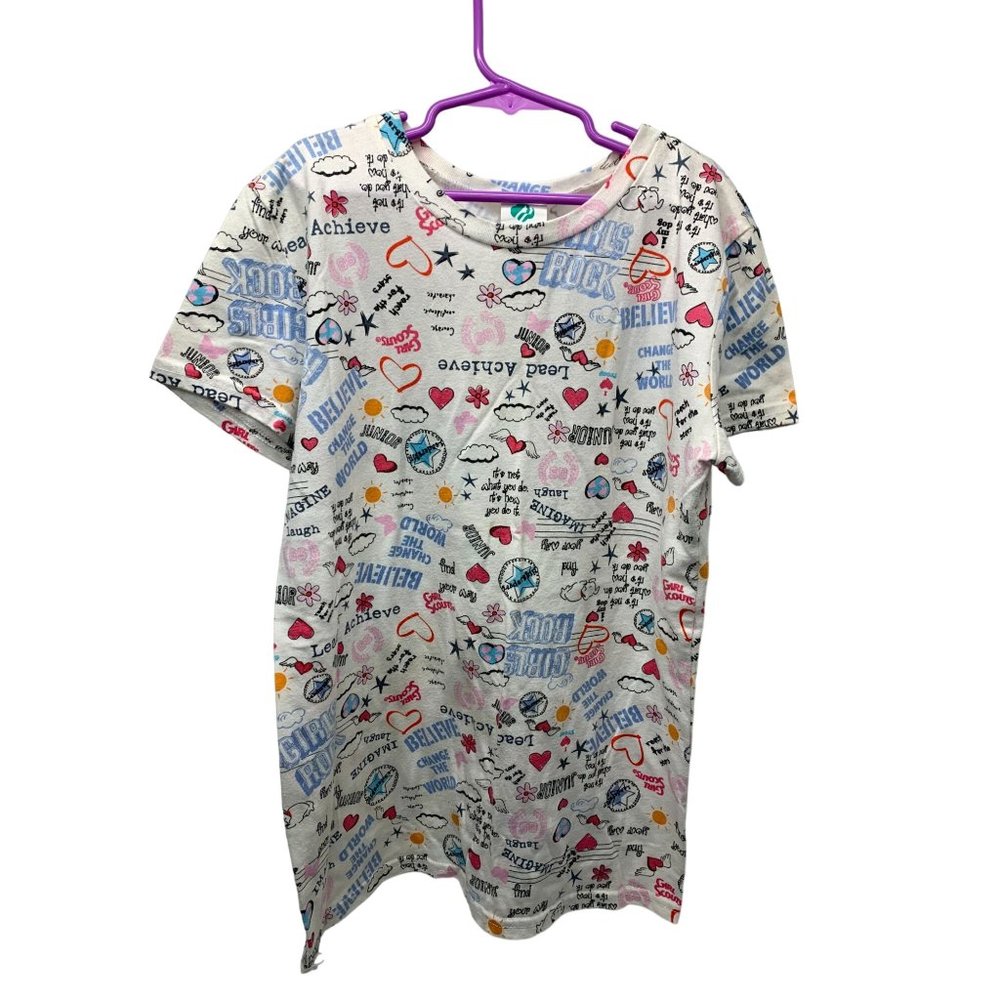 Girls Scouts Girls Size XL Multicolor Tshirt Short Sleeve Change The World Find